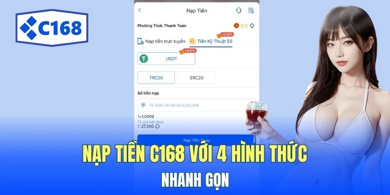 Nạp tiền C168 với 4 hình thức nhanh gọn